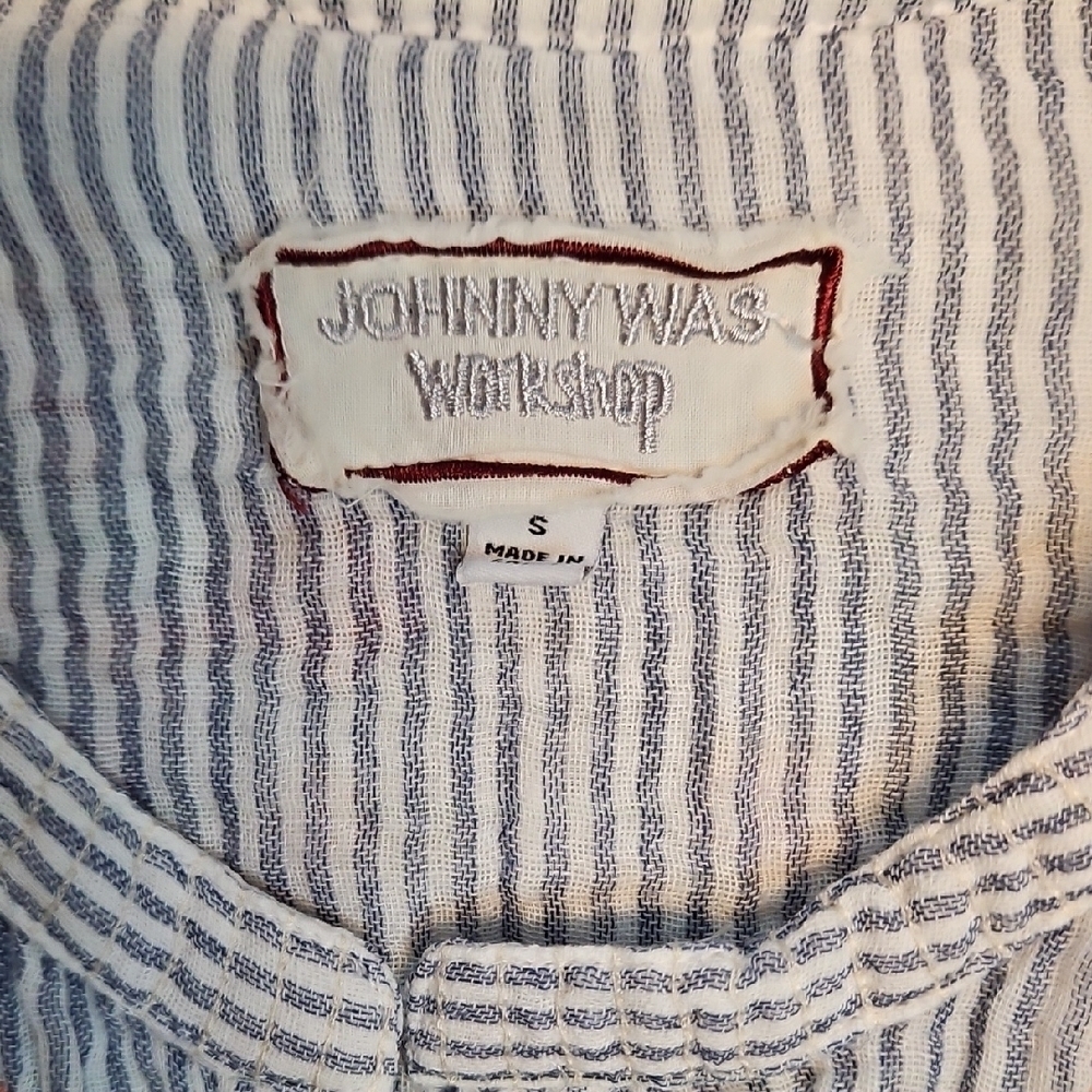 Johnny Was Karen Voyager Striped Embroidered Tunic - Picture 2 of 12